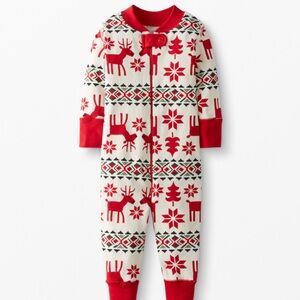 Hanna Andersson Dear Deer holiday baby zip sleeper pjs, 75cm, 12-18 months